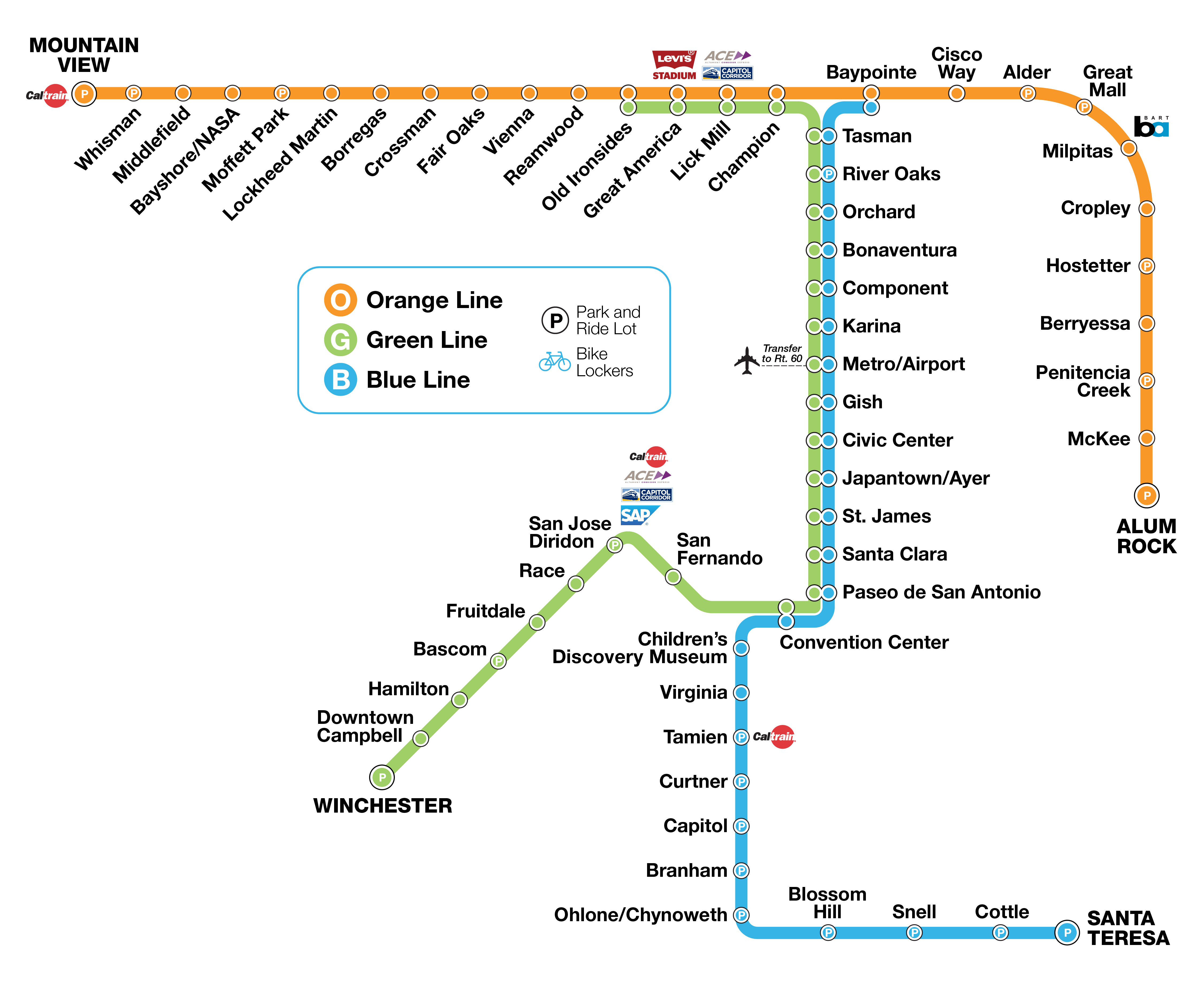 Orange Line Streetcar Schedule VTA SF Bay Transit